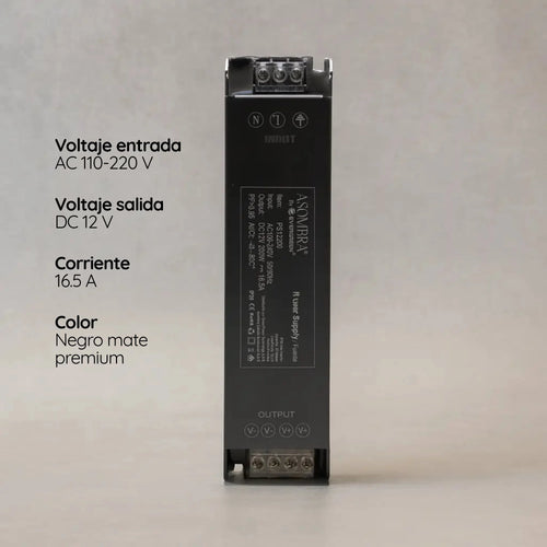 Fuente cinta LED 12v 16.5A 200w Delgada Premium