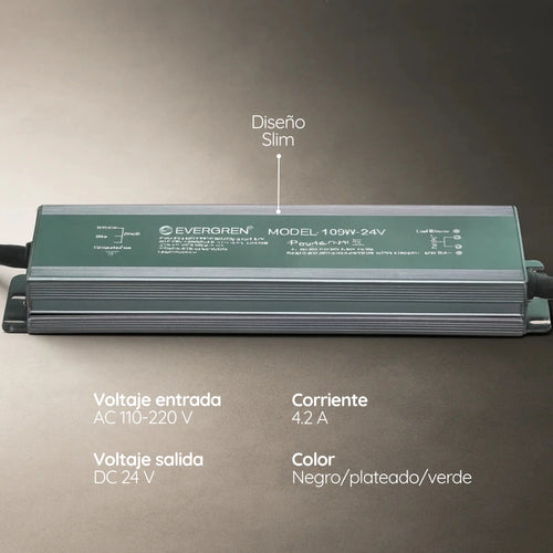 Fuente cinta LED IP67 24v 4.2a 100W Slim Uso Exterior