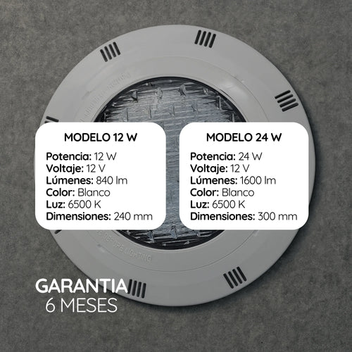 Luminaria para piscina Luz Blanca 6000k Sobreponer