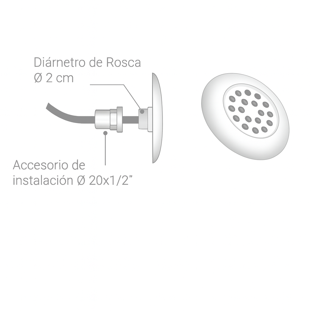 Diagrama de instalación eléctrica de bala LED plana sumergible 3000K con fuente 12V