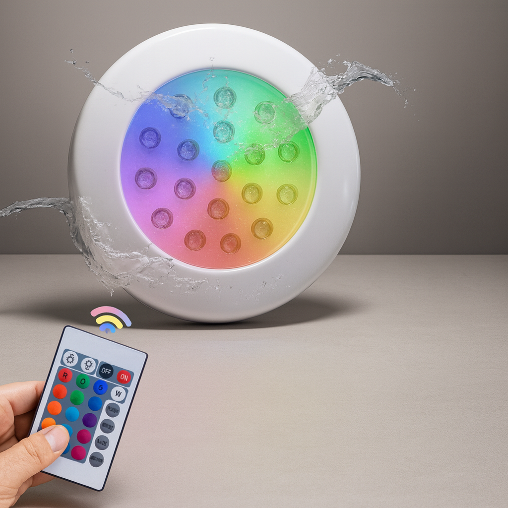 Especificaciones técnicas de bala RGB 7W y 10W sumergible con control remoto