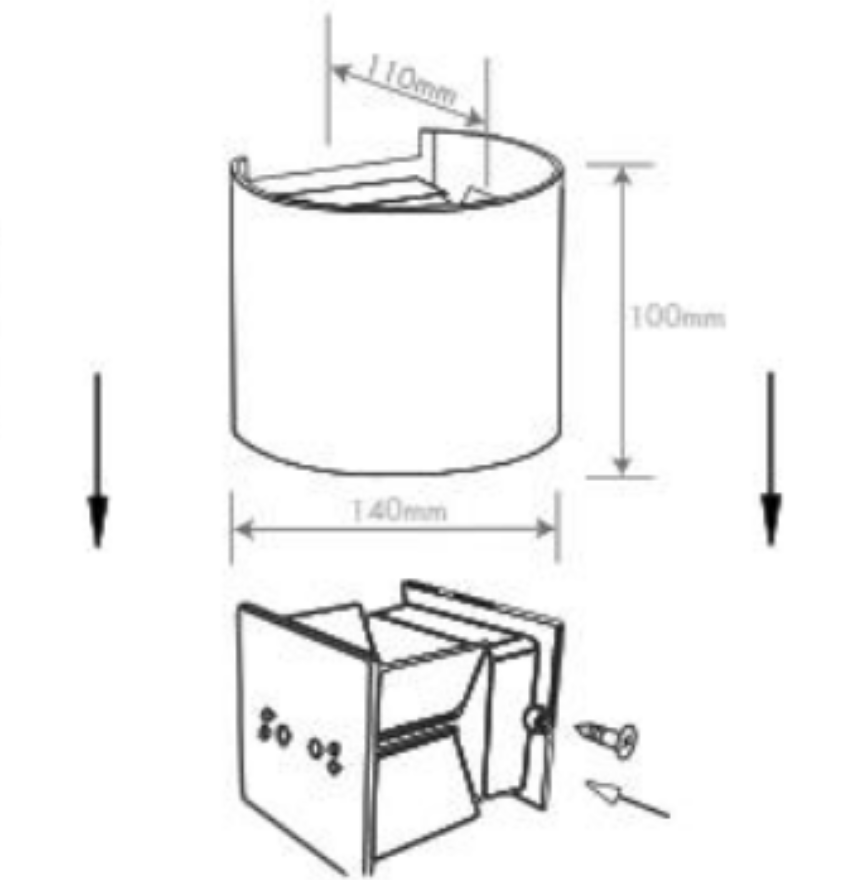 Aplique Ovalado para pared de luz indirecta