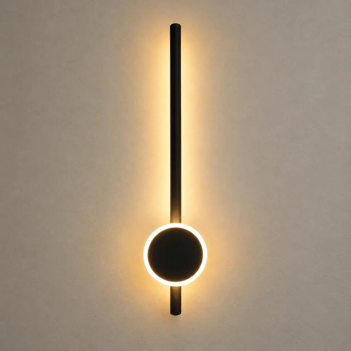 Aplique LED de Pared Negro con Aro y 3 Tonos de Luz