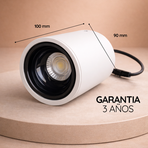 Cilindro LED Sobreponer 10W 3 Tonos Blanco 3000K 4000K 6000K CRI90