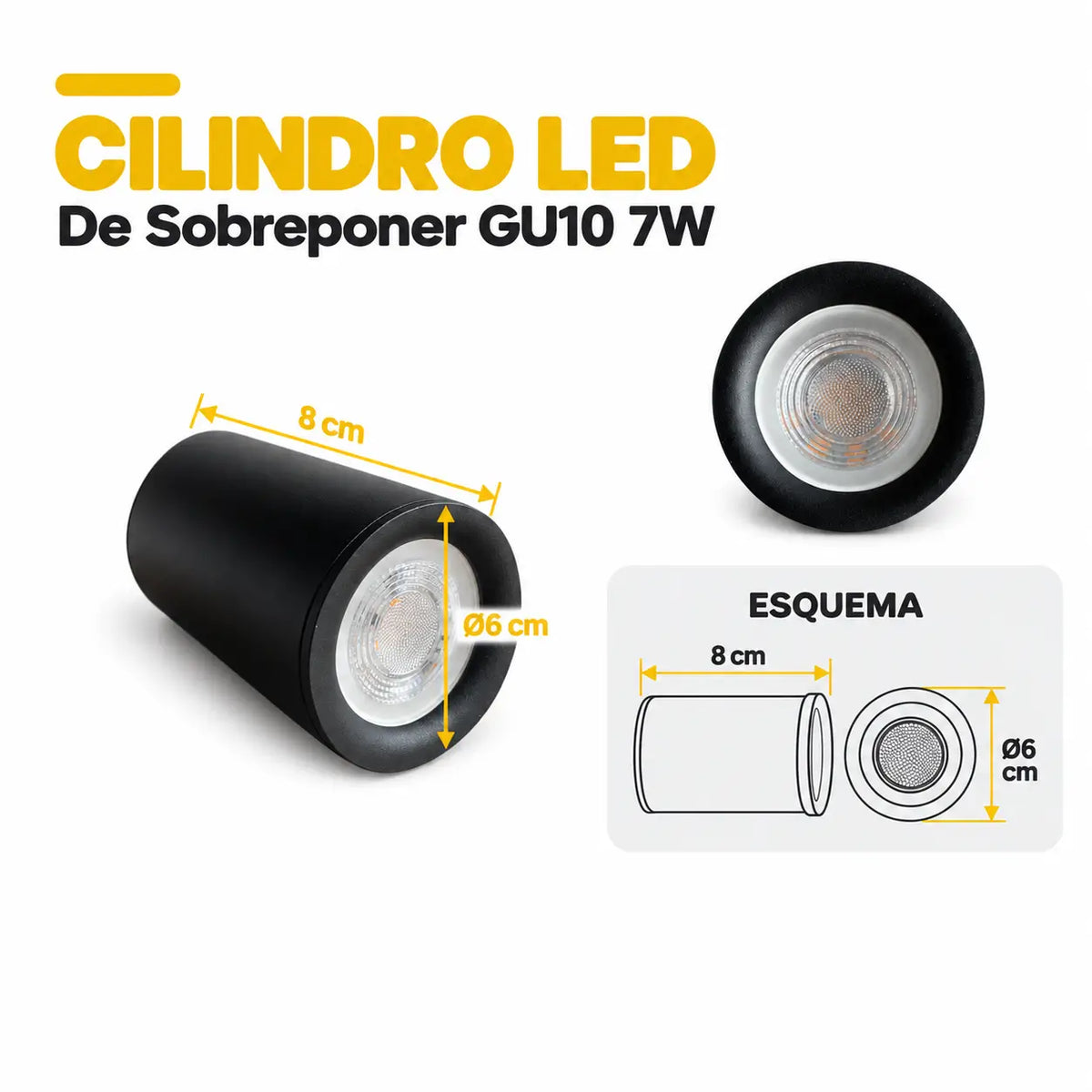 Cilindro LED de Sobreponer GU10 7W FARUM