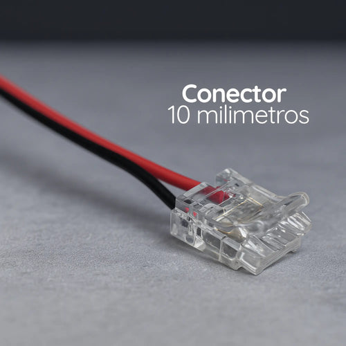 Conector para cinta led transparente 10mm – Pack x10