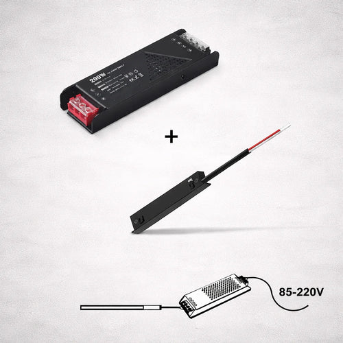 Conector Final de Fuente para Riel Magnético LED 48V Negro