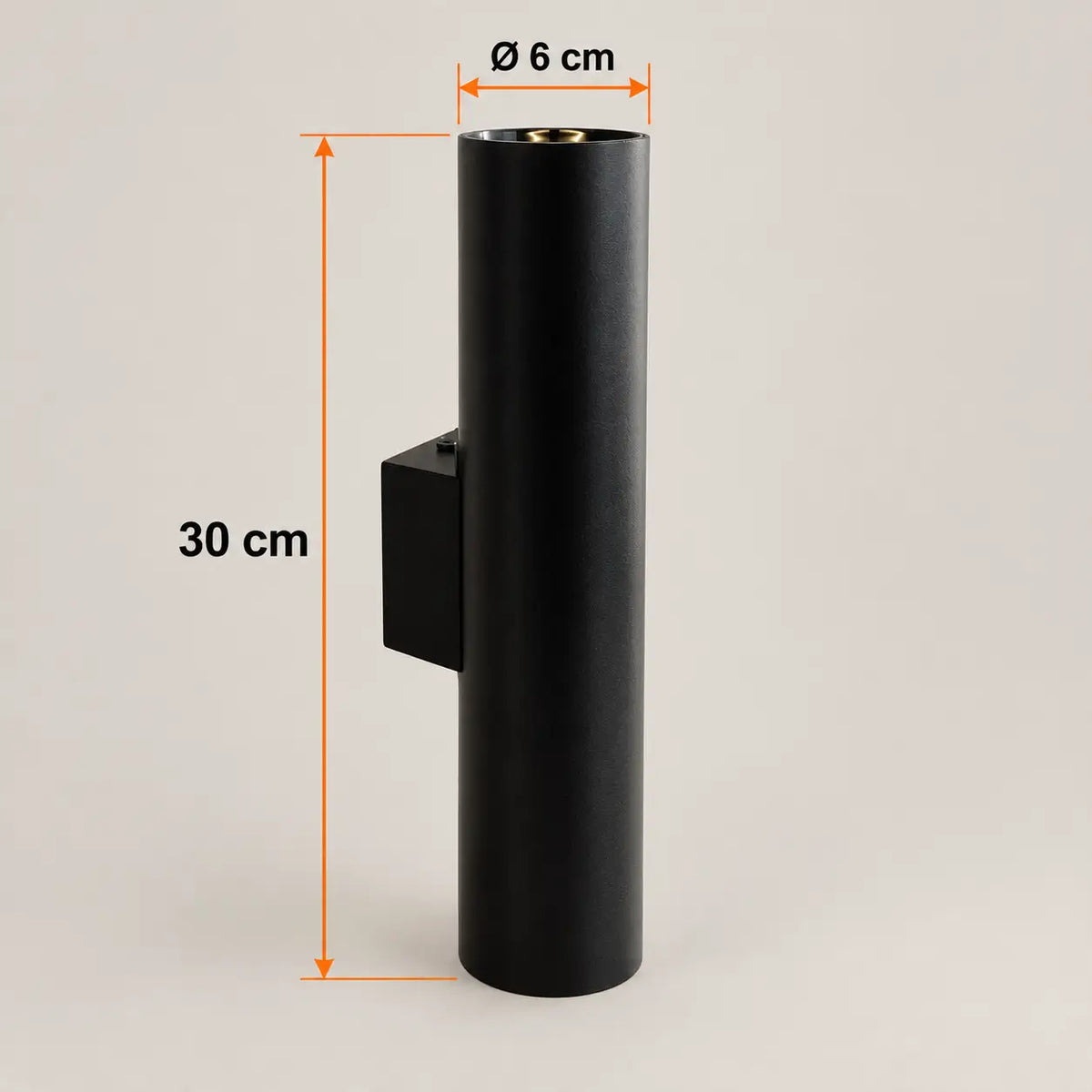 Lámpara tipo aplique de pared negro de 30 cm con 2 Bombillos LED GU10