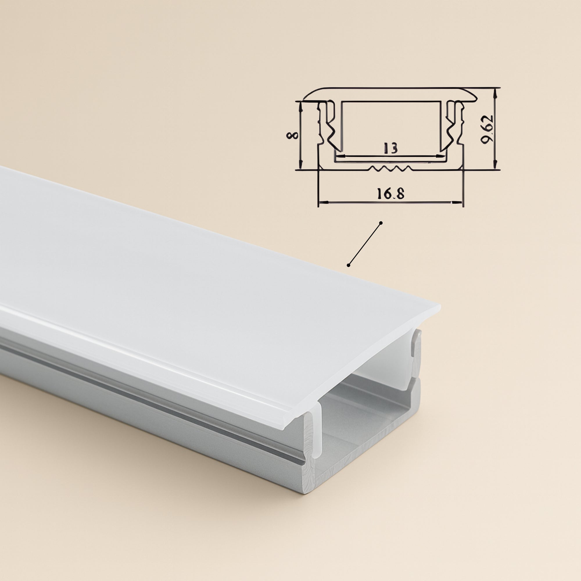Perfil 1708 Incrustar x 3 mtrs