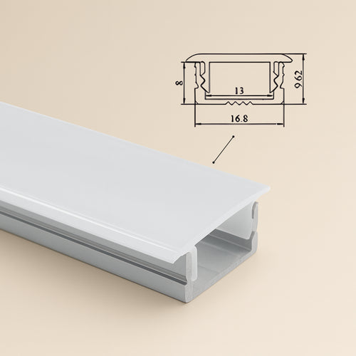 Perfil cinta LED plano incrustar difusor OPAL (1.7cm x 0.8cm) x 3 metros
