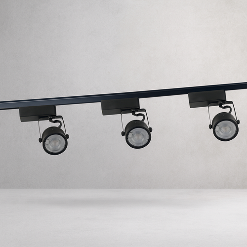 Kit Riel LED 1m con 3 Spots GU10 6W 110V Negro o Blanco