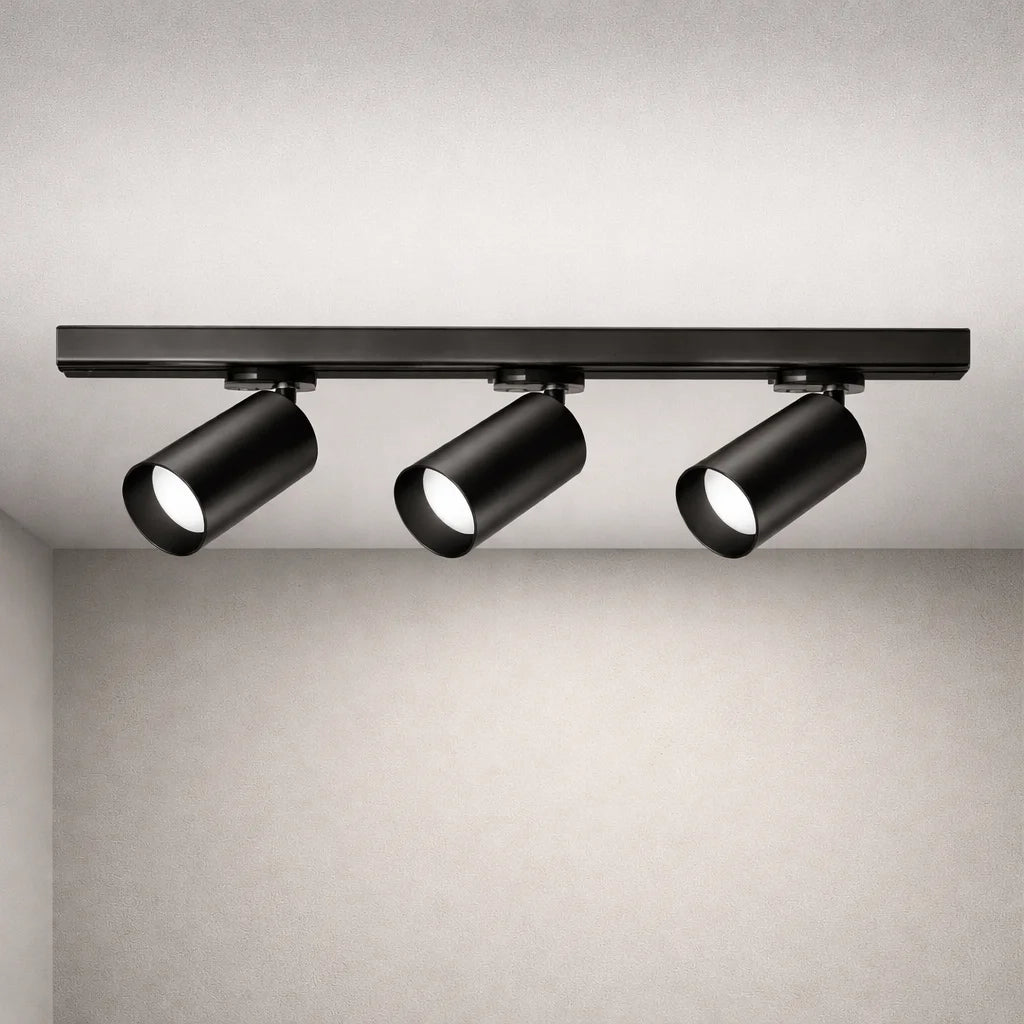 Kit Riel LED 1m con 3 Spots 10W 110V Negro o Blanco