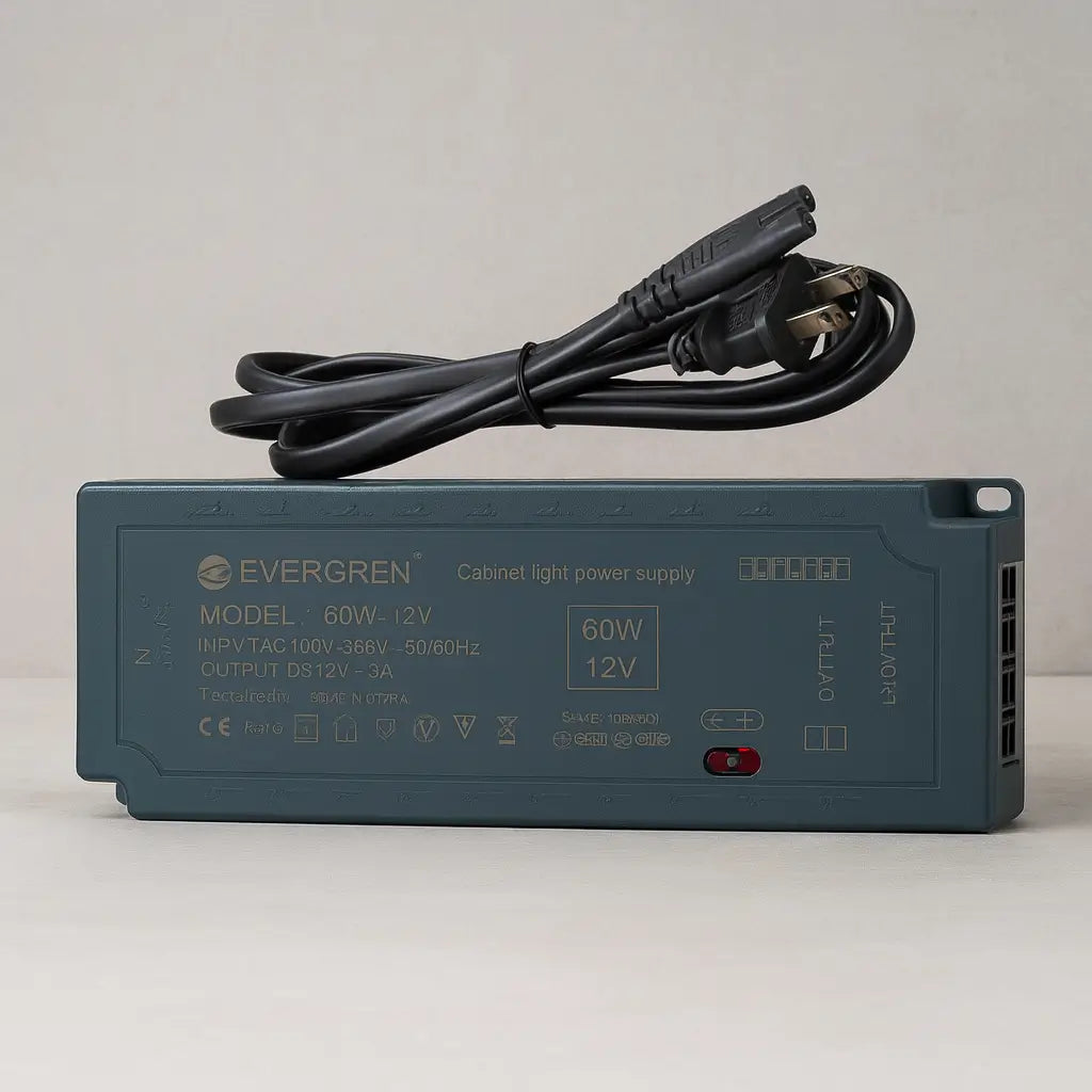 Fuente Slim Closet 12V 5A para Cintas LED. Para Interiores ASOMBRA