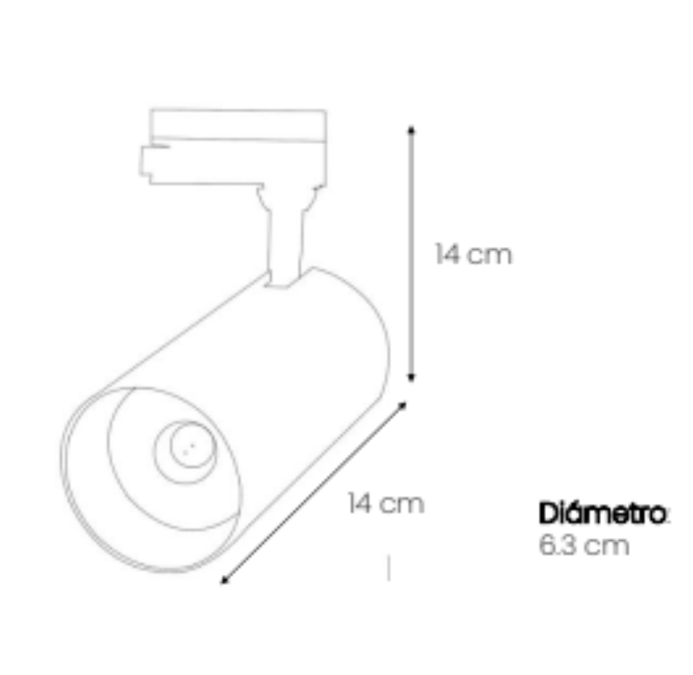 Kit Riel LED 1m con 3 Spots 10W 110V Negro o Blanco