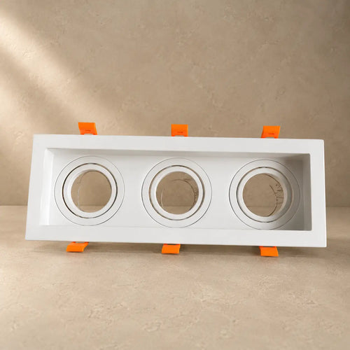Ojo de Buey Cuadrado Triple Escala Metal para Bombillo GU10