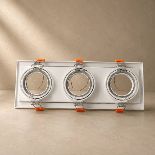 Ojo de Buey Cuadrado Triple Escala Metal para Bombillo GU10