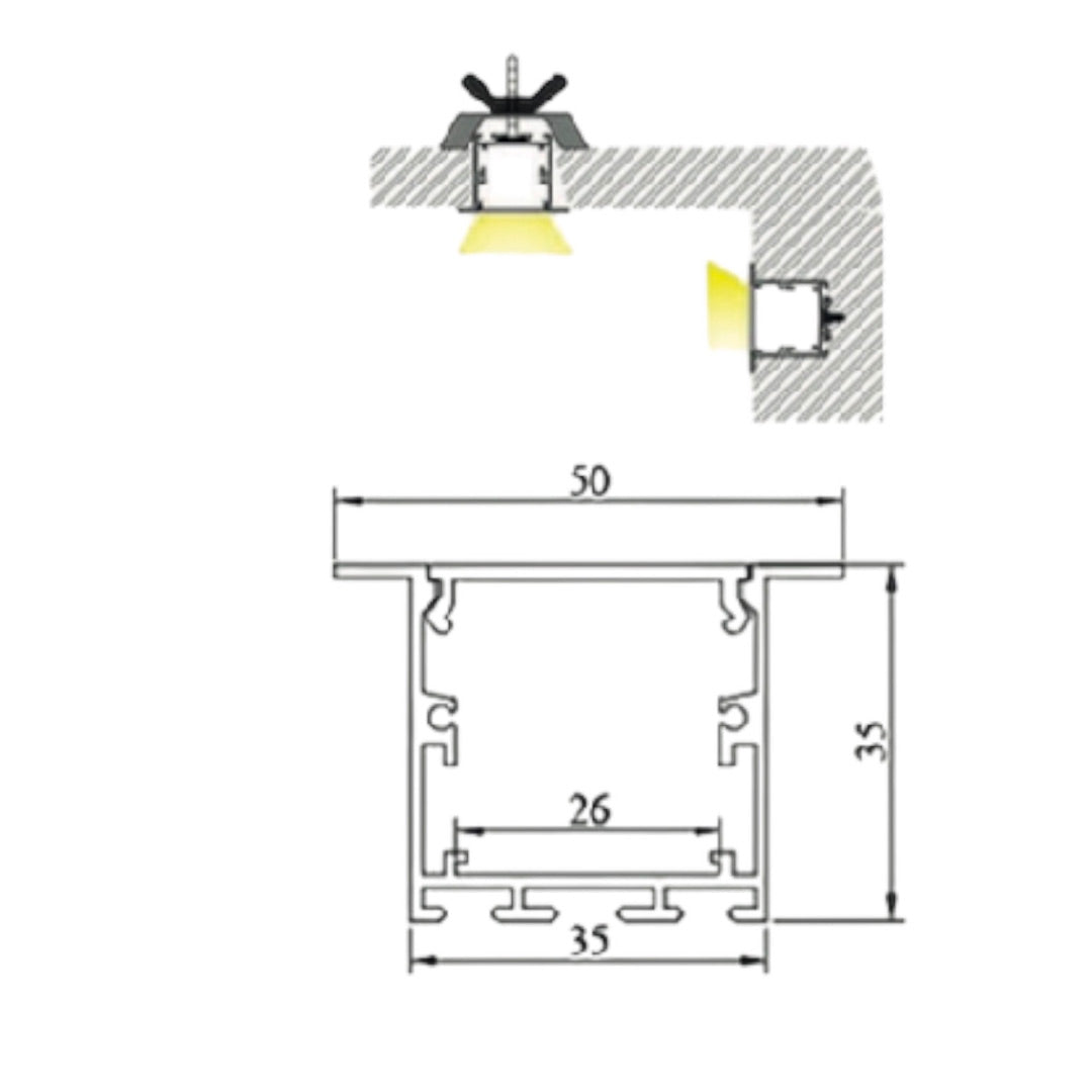 Perfil 3535A INCRUSTAR X 3 MTRS
