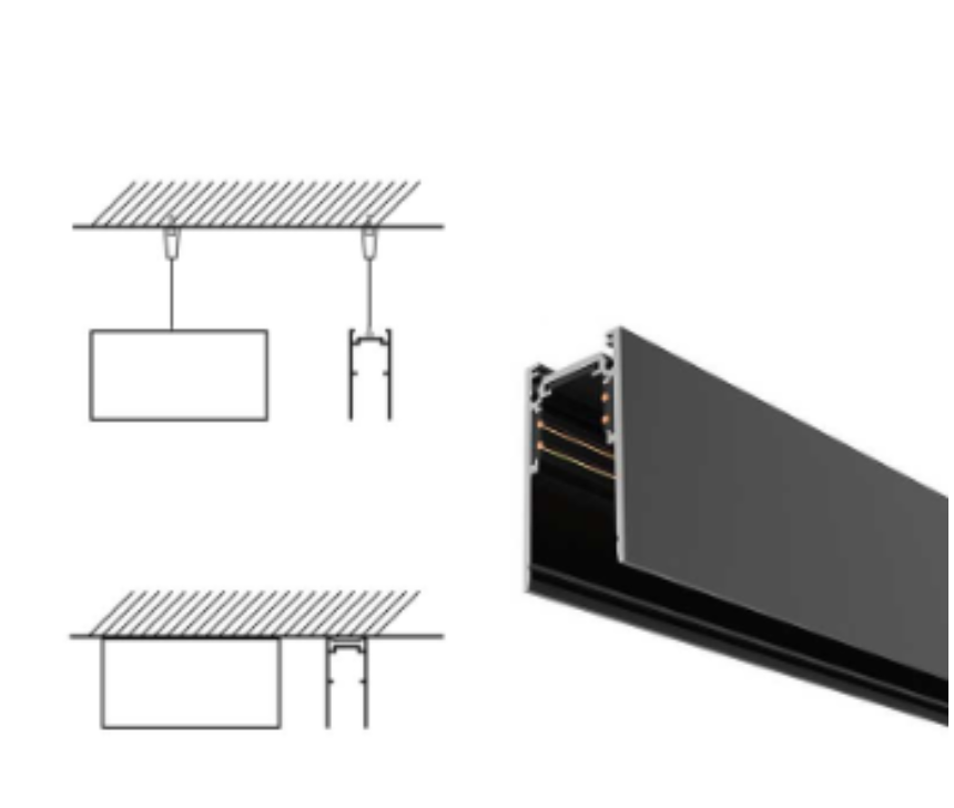 Perfil Magnético Negro – Sistema 48 V