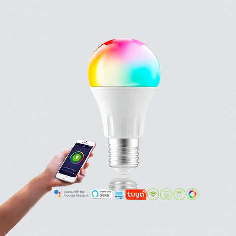 Iluminación inteligente: bombillo LED WiFi RGB controlado por app, Alexa y Google Home