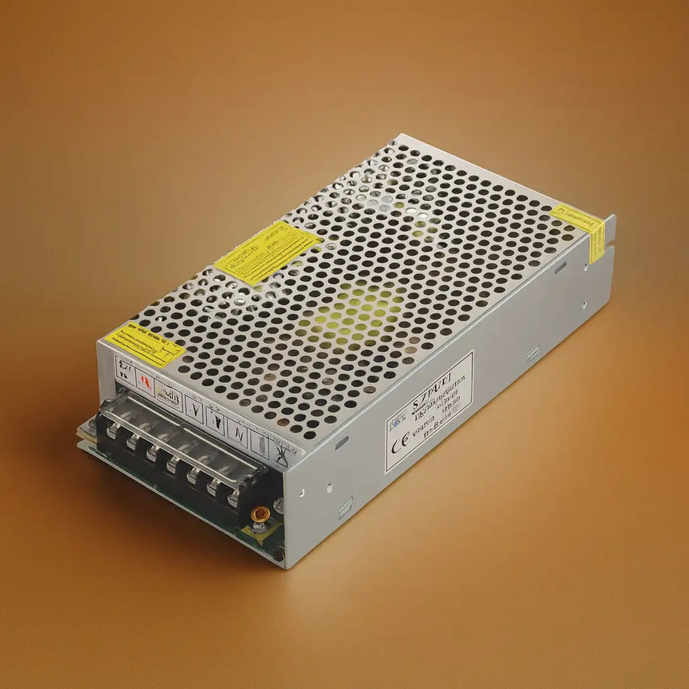 Fuente de poder LED 12V metálica con borneras de conexión para cintas y módulos LED