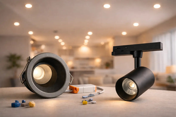 Ojo de buey LED empotrable negro HURDAL Surtilight para techo