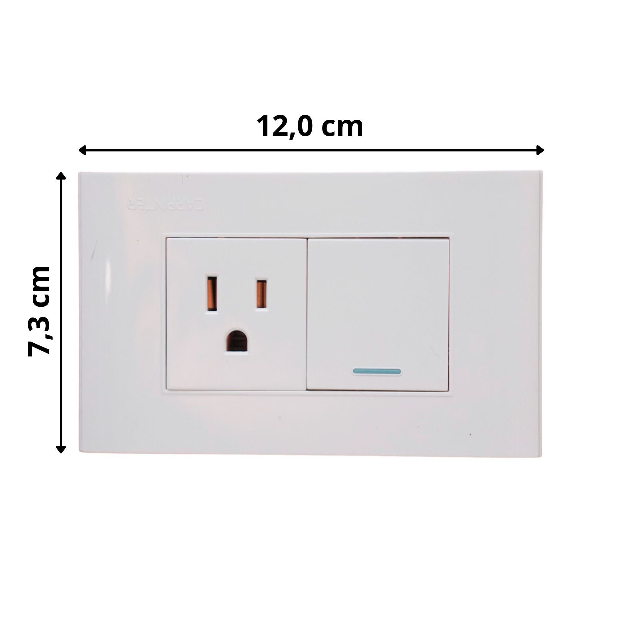 Interruptor mas toma Blanco Carpinter A11
