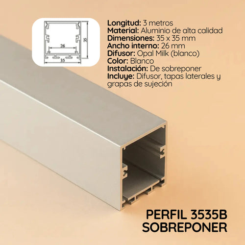 Perfil 3535B Sobreponer X 3 MTRS