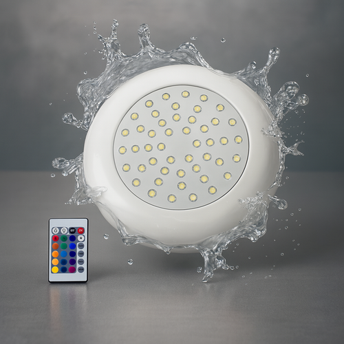 Luminaria Sumergible Multicolor plana  con control