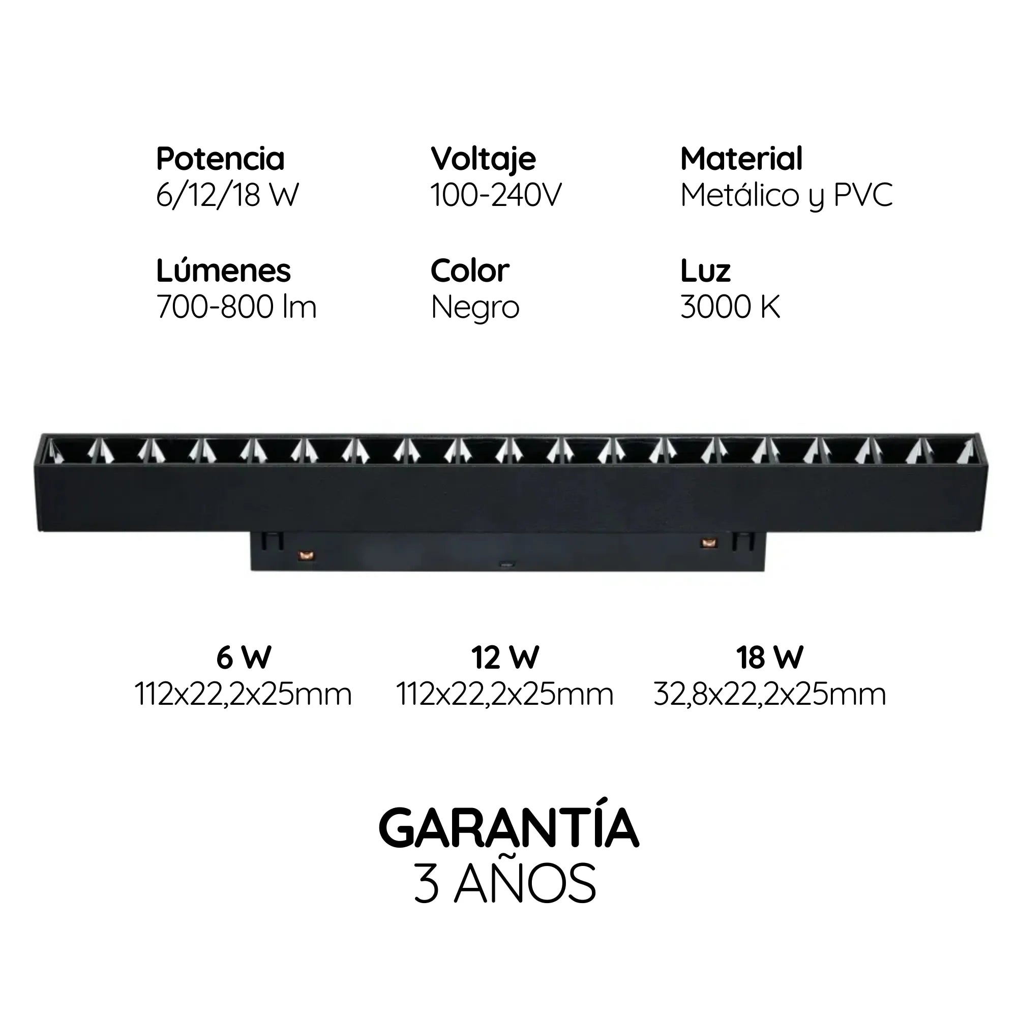 Luminaria Lineal Puntos Magnética 48v