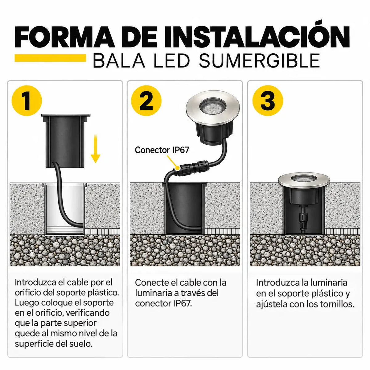 Bala LED Sumergible de Incrustar 1W IP68