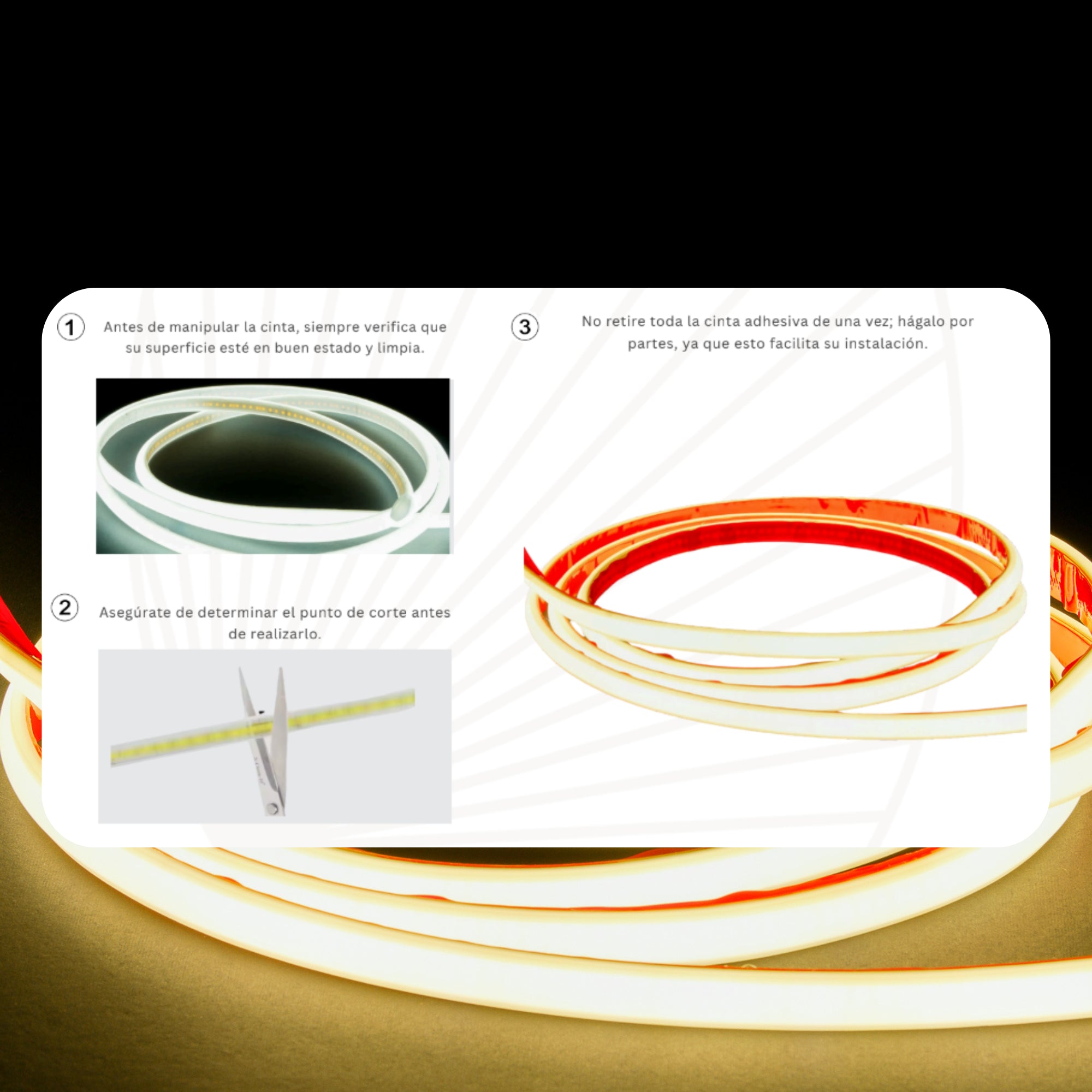 Cinta LED COB opalizada de luz continua sin puntos 110V 10 mm Serie Serpens (10 W) PREMIUM ASOMBRA