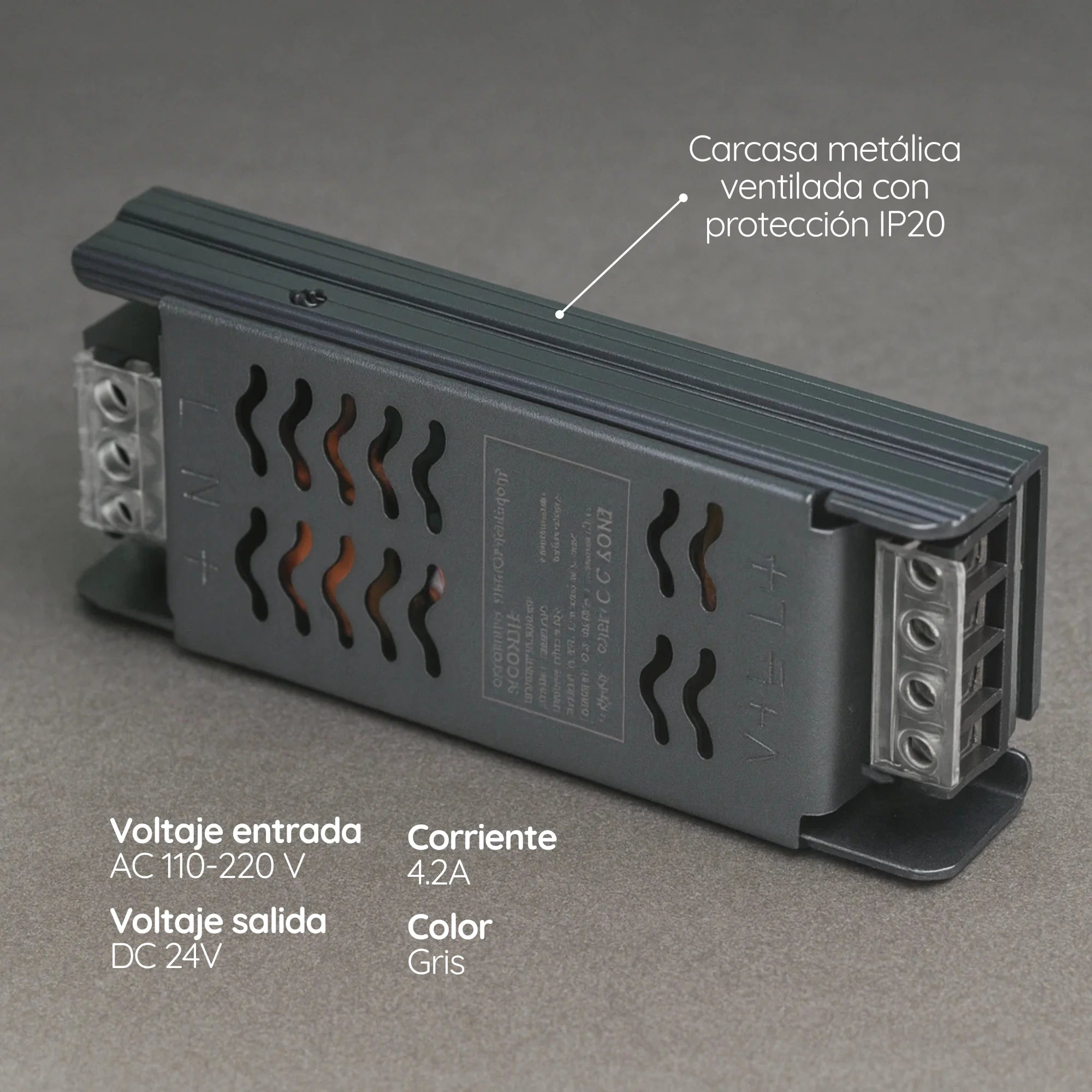 Fuente Slim Compacta 24V 4.2A IP20 – Fuente LED para interiores ASOMBRA