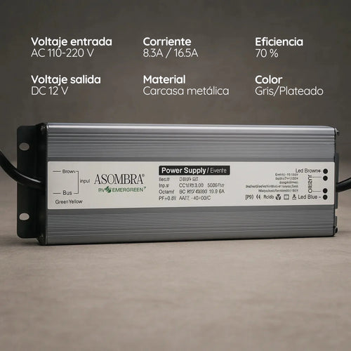 Fuente cinta LED IP67 12v 8.3A 100W Uso Exterior