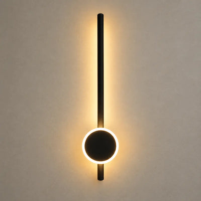 Aplique LED de Pared Negro con Aro y 3 Tonos de Luz