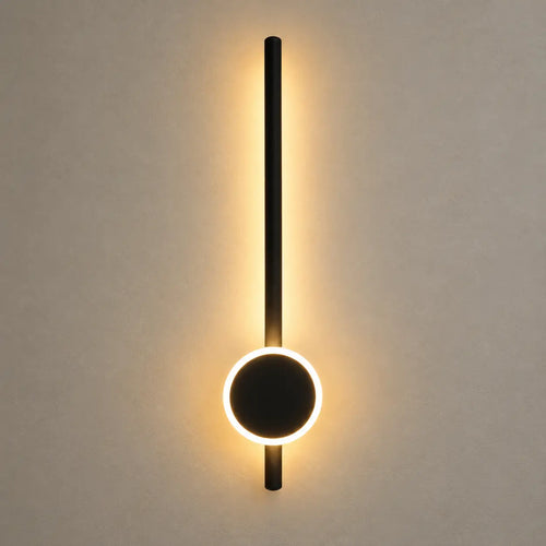 Aplique LED de Pared Negro con Aro y 3 Tonos de Luz