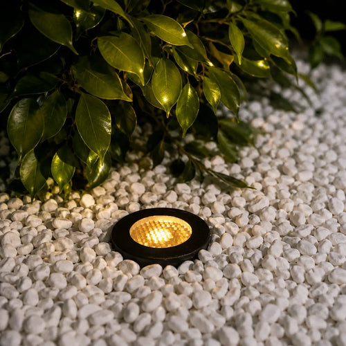 Bala de Piso LED 5W Exterior Antideslumbrante IP67 Negra 3000K