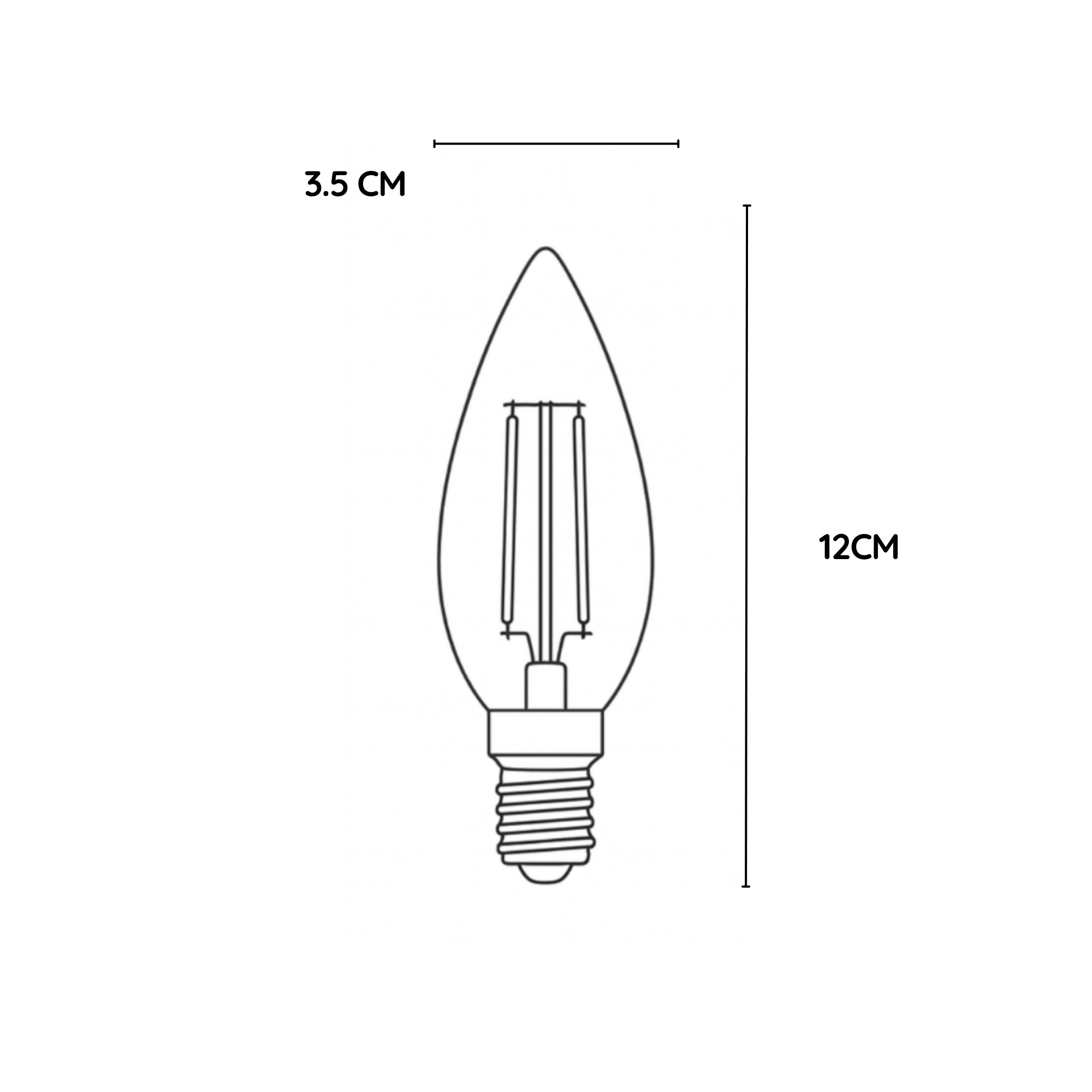 Bombillo LED Vela Vintage 4W E12 E14 E27 Luz Cálida 2200K