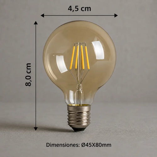 Bombillo LED Vintage G95 Filamento 2W E27 2700K Decorativo