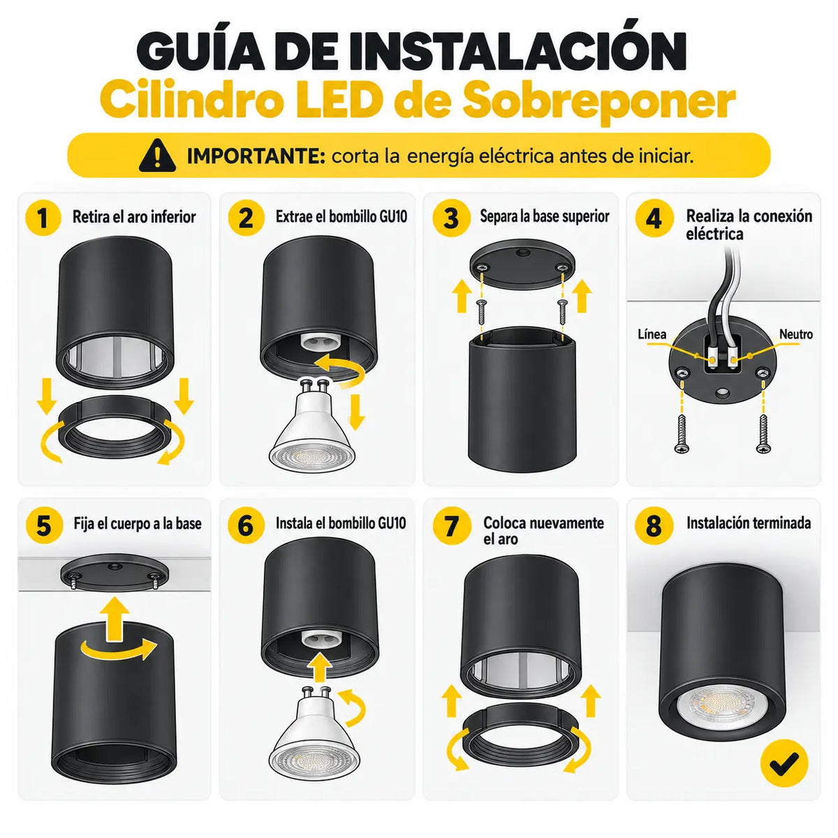 Cilindro LED de Sobreponer GU10 7W FARUM