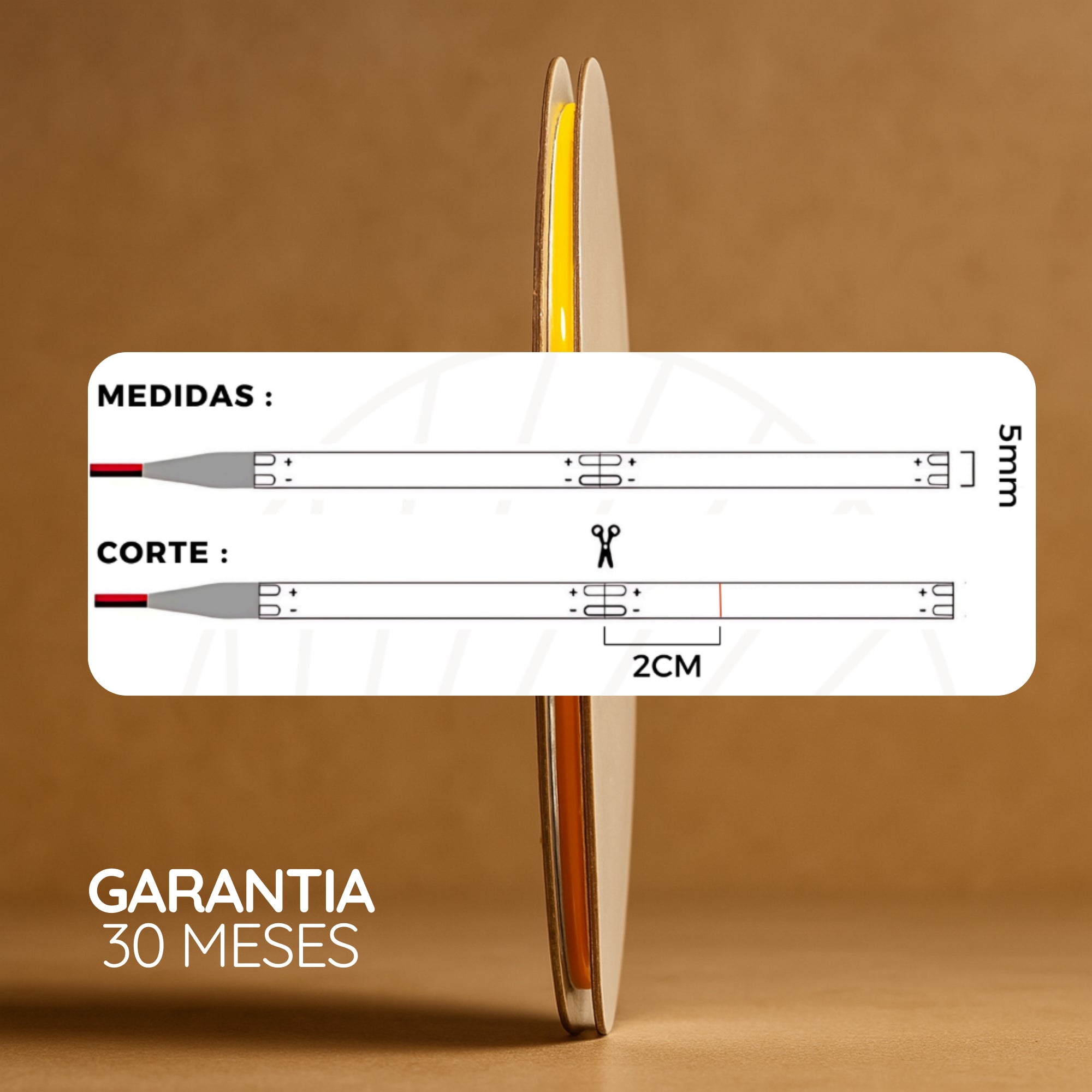 Cinta LED ultradelgada 5 mm para detalles y muebles X10M (24V, 9W) PREMIUM ASOMBRA