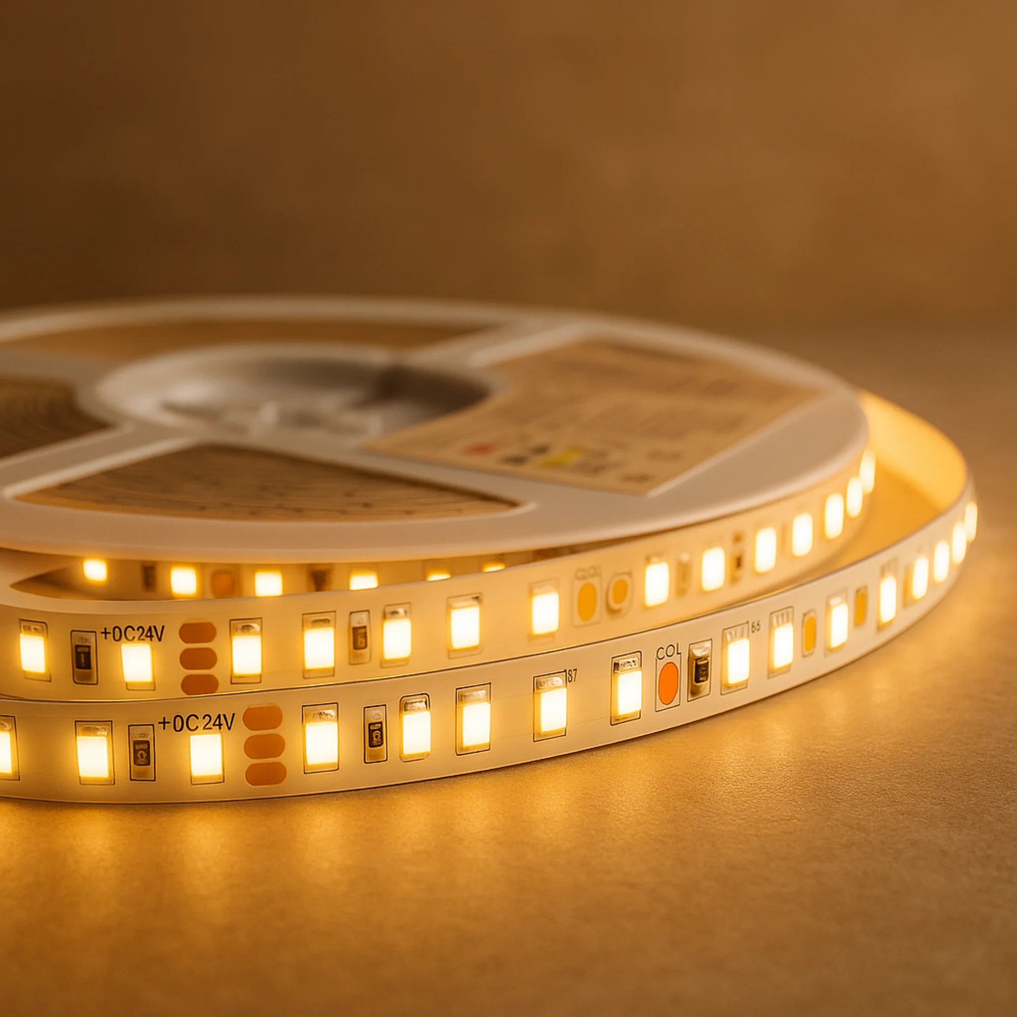 Cinta LED 3 tonos en 1 (cálida, neutra y fría) 8 mm X10M (24V, 10W) PREMIUM ASOMBRA