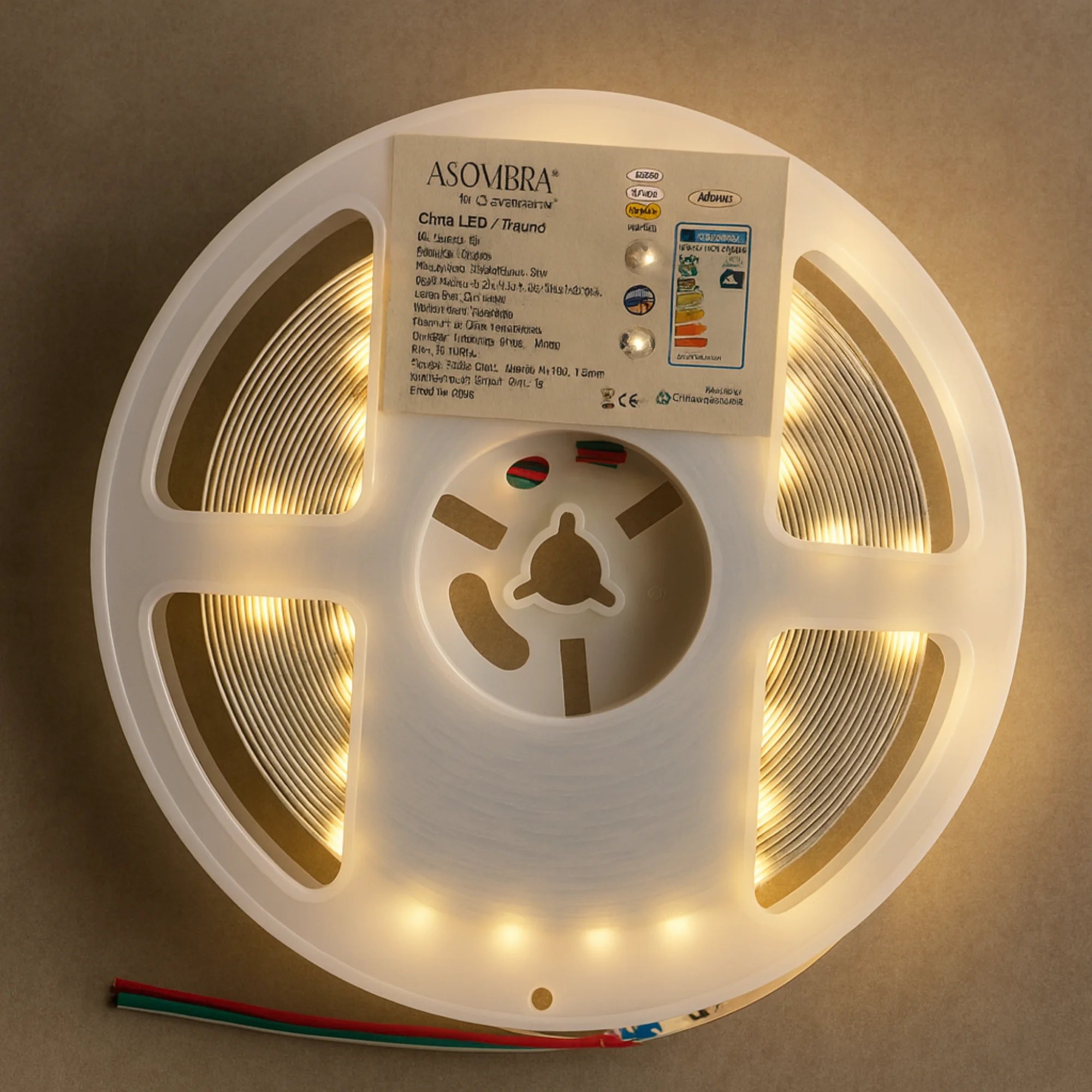 Cinta LED 3 tonos en 1 (cálida, neutra y fría) 8 mm X10M (24V, 10W) PREMIUM ASOMBRA