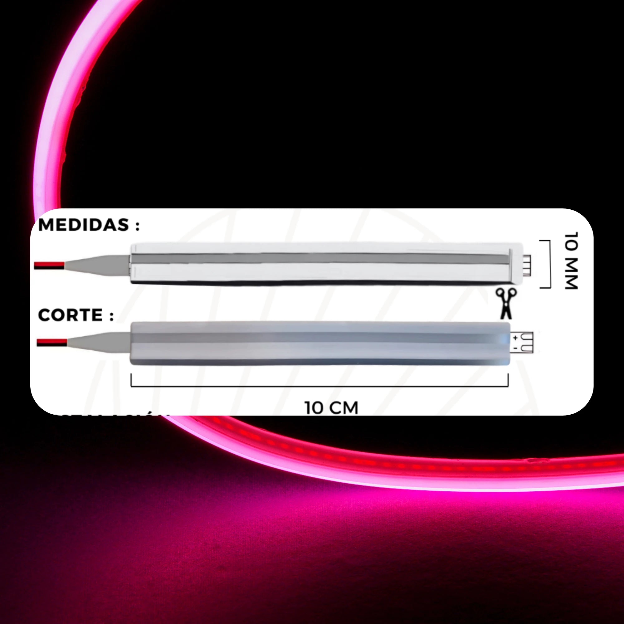 Cinta LED COB opalizada fucsia y azul 110V 12 mm Serie Serpens X10M (10 W) PREMIUM ASOMBRA