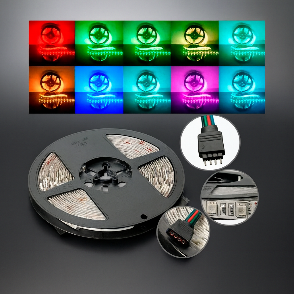Cinta Led RGB (MULTICOLOR) CON FUENTE Y CONTROL
