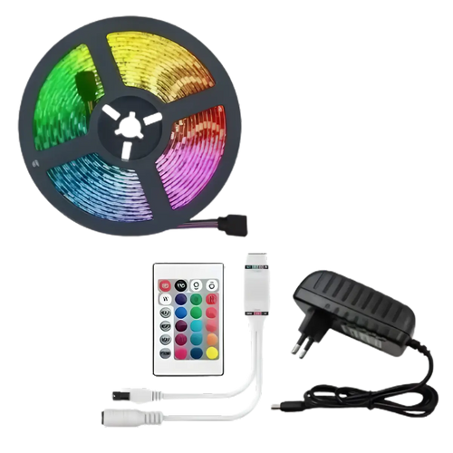 Cinta Led RGB (MULTICOLOR) CON FUENTE Y CONTROL