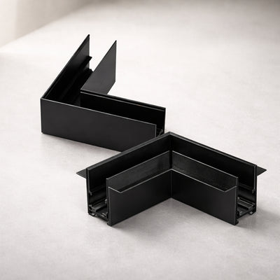 Conector Metalico en L Magnéticos para Sistema de Rieles LED 48V