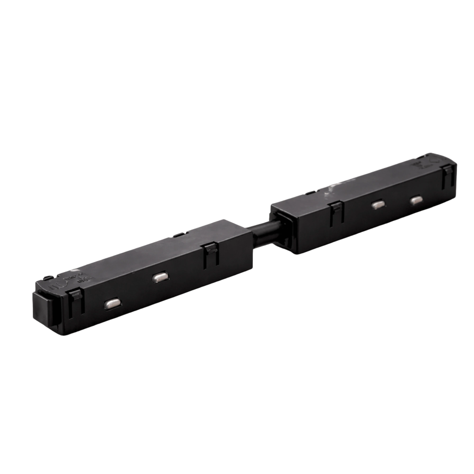 Detalle de cableado en conector lineal flexible para riel magnético 48VDC