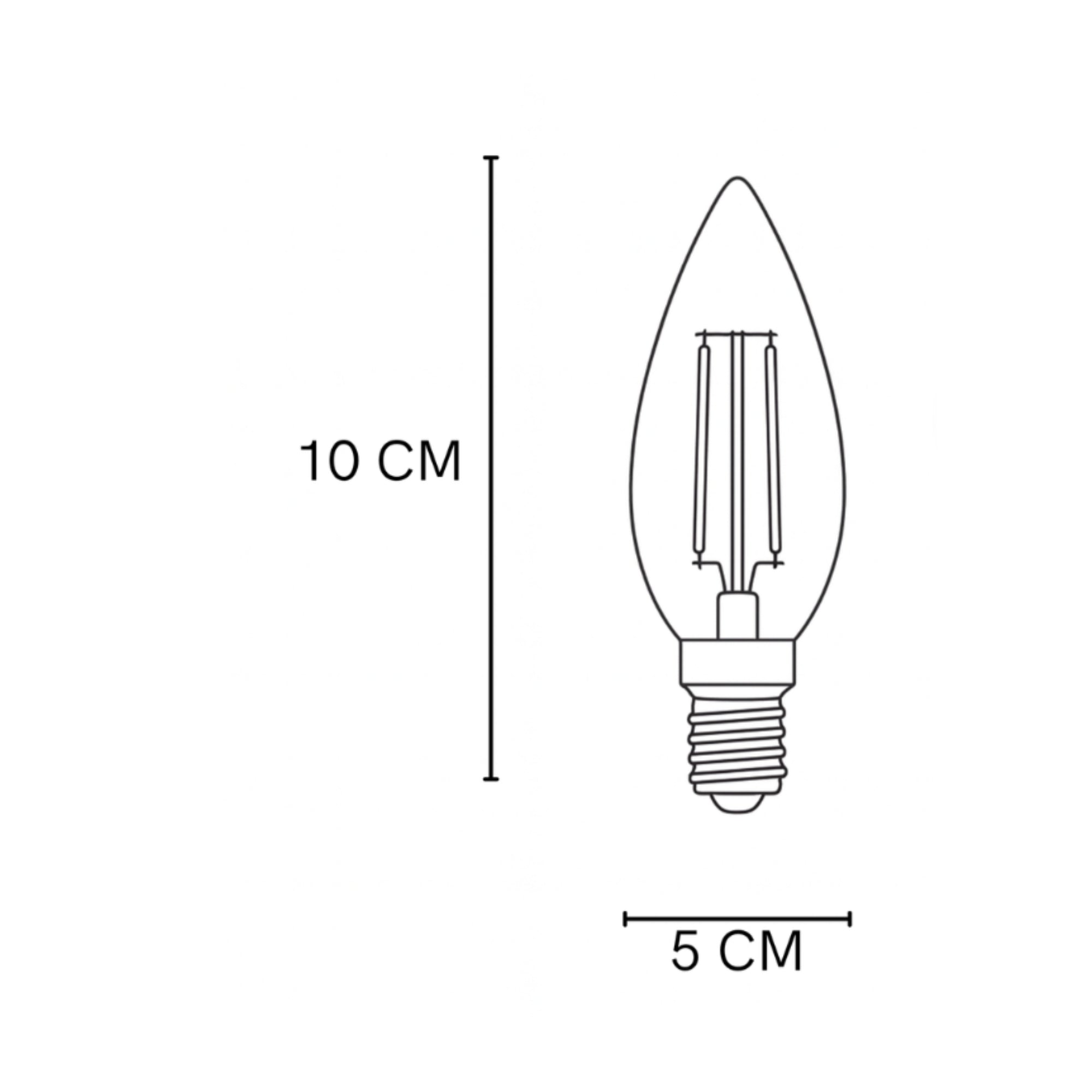 Bombillo LED Vela Vintage 4W E12 E14 E27 Luz Cálida 2200K