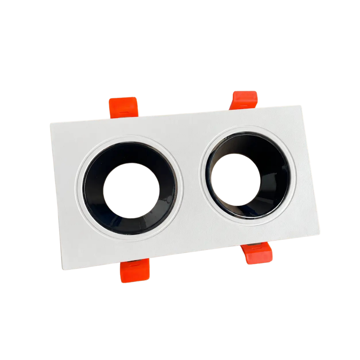 Ojo de Buey Cuadrado Doble PVC para Bombillo GU10 Recesado
