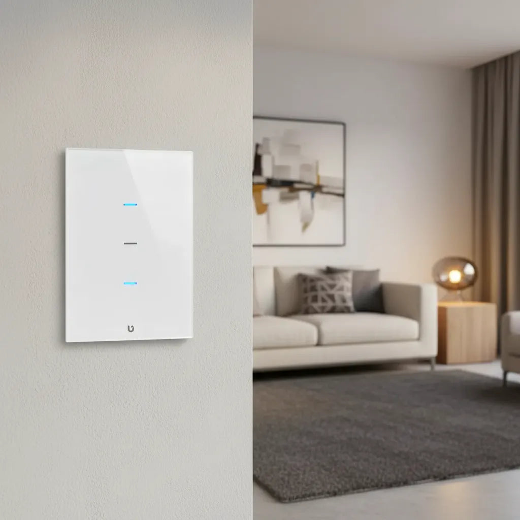 Interruptor Inteligente WiFi Táctil Triple Blanco 3 Circuitos Alexa Google